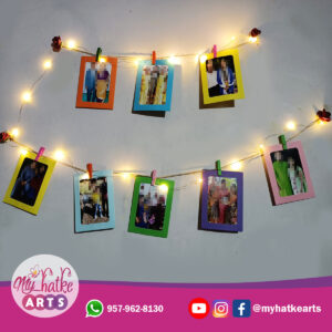 Photo wall hanging with light