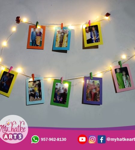 Photo wall hanging with light